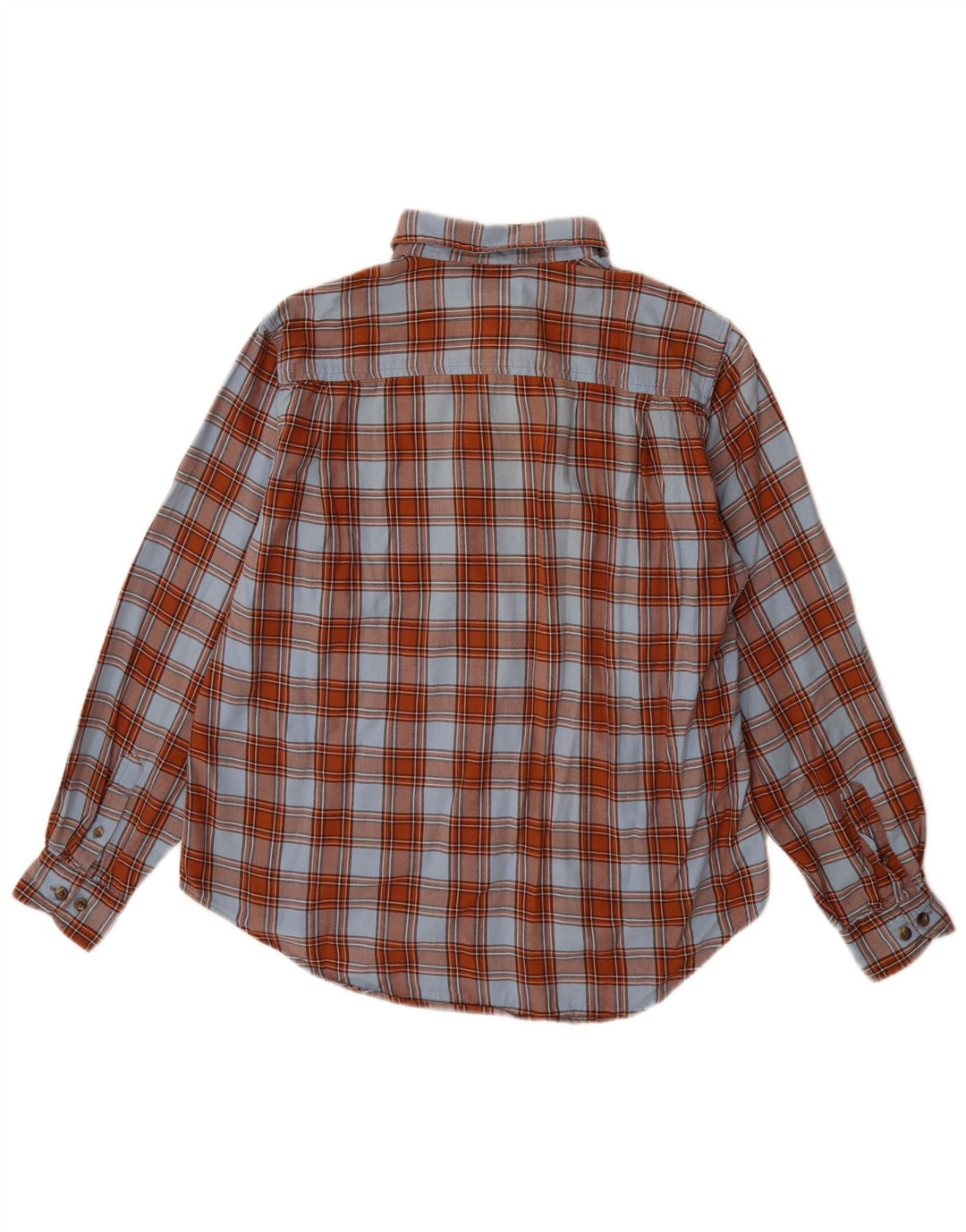 Camicia di flanella da donna Lands End US 12 grande cotone a quadri marrone