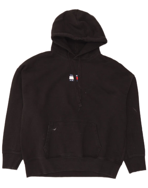 Maglione con cappuccio ampio da uomo Tommy Hilfiger, vestibilità ampia, in cotone nero