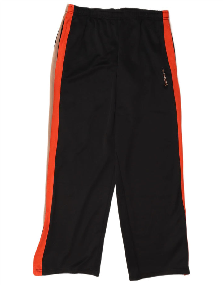Pantaloni da tuta Reebok da uomo in poliestere color block medio nero