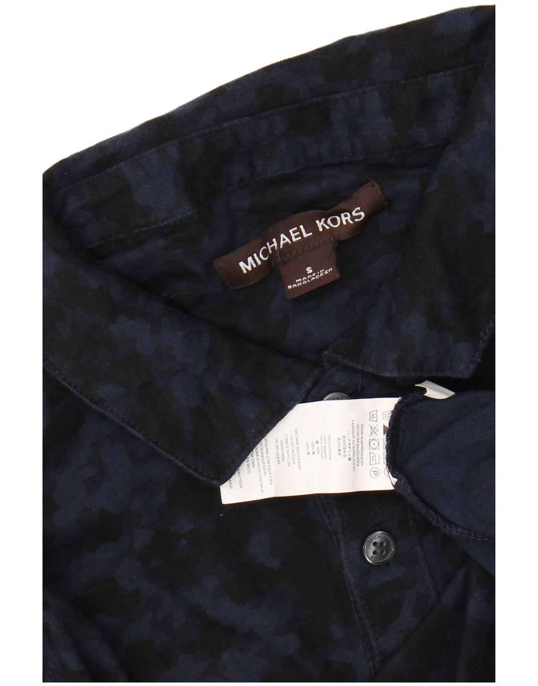 Polo da uomo MICHAEL KORS piccola in cotone mimetico blu navy