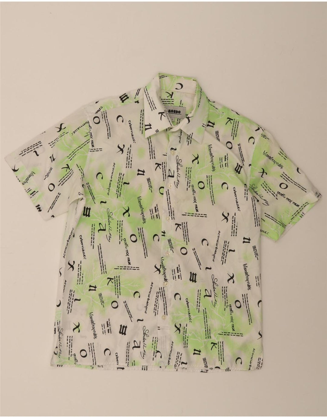 VINTAGE Mens Graphic Short Sleeve Shirt Large White Tie Dye Vintage Vintage and Second-Hand Vintage from Messina Hembry 