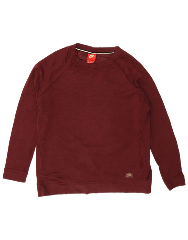 Felpa da donna Nike Jumper UK 14 Borgogna media in cotone