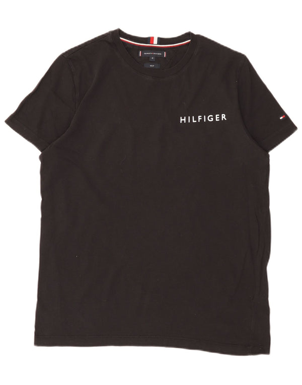 T-shirt grafica da uomo slim fit Tommy Hilfiger Top in cotone nero medio