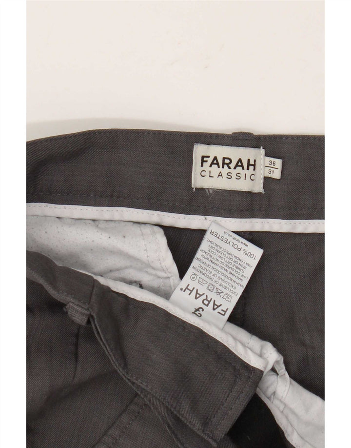 Pantaloni chino classici dritti da uomo Farah W36 L31 poliestere grigio