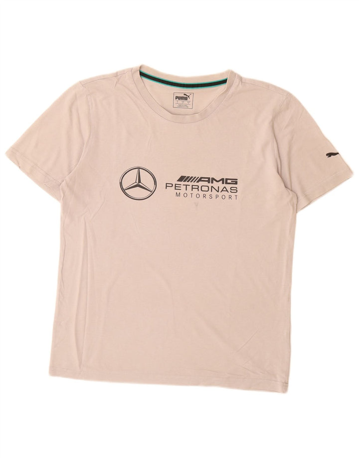 T-shirt grafica da uomo PUMA Top Small in cotone grigio