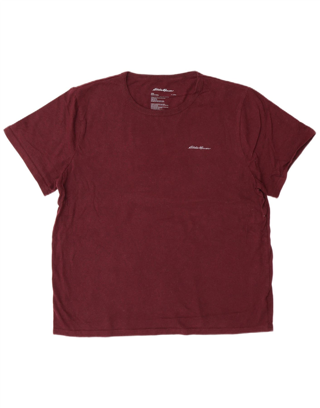 T-shirt da uomo Eddie Bauer Top XL in cotone bordeaux
