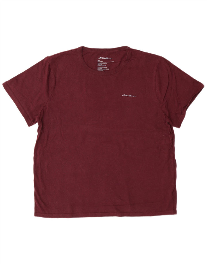 T-shirt da uomo Eddie Bauer Top XL in cotone bordeaux
