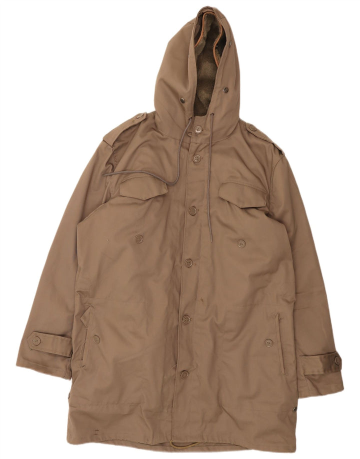 Parka militare vintage da uomo con cappuccio IT 54 2XL Poliestere beige