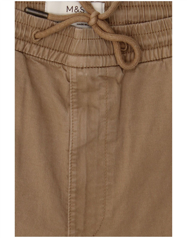 Pantaloni chino dritti vestibilità regolare da uomo Marks & Spencer piccoli in cotone marrone