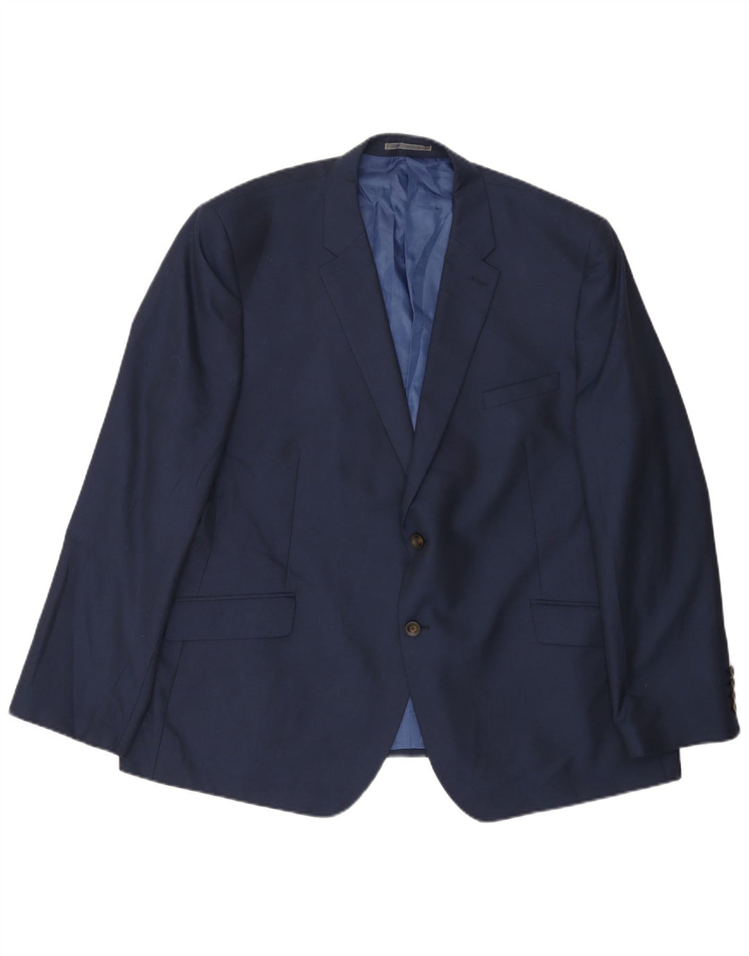 MARKS & SPENCER Giacca blazer da uomo a 2 bottoni UK 50 3XL poliestere blu navy