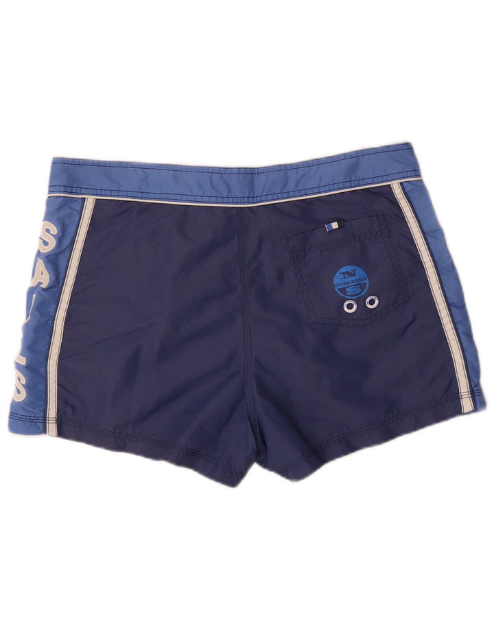 Pantaloncini da bagno grafici da uomo North Sails nylon medio a blocchi di colore blu navy