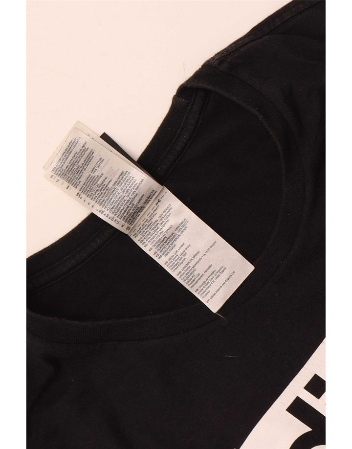 T-shirt grafica Adidas da uomo con tre strisce, cotone medio nero