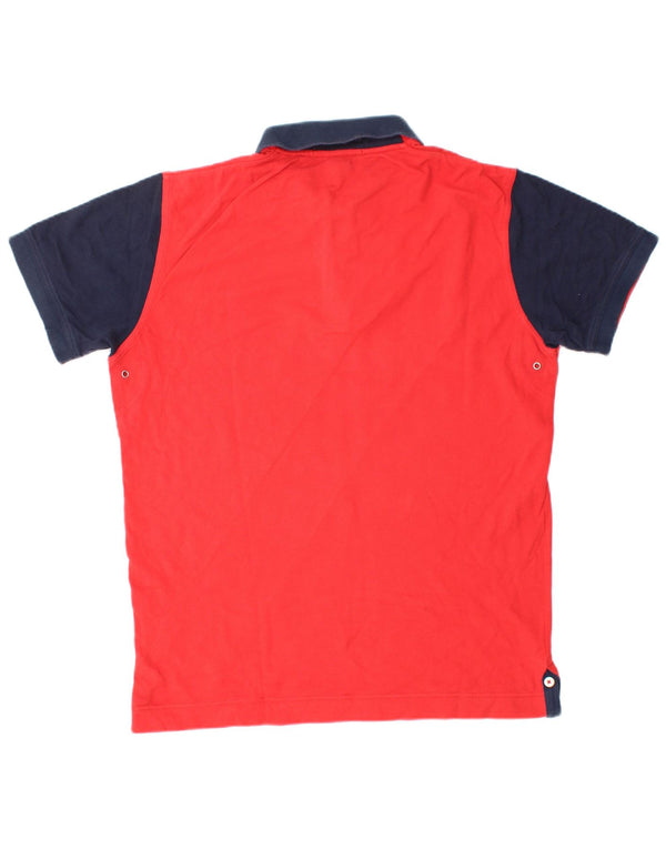 Polo da uomo Gant grande in cotone color block rosso