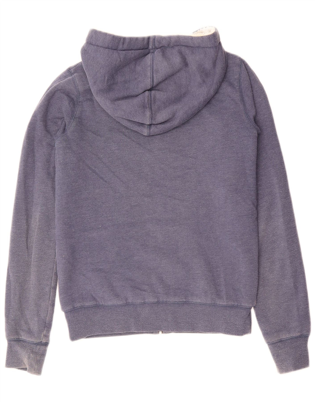 ANIMAL Felpa con cappuccio e zip grafica da donna UK 8 Small Blu Navy