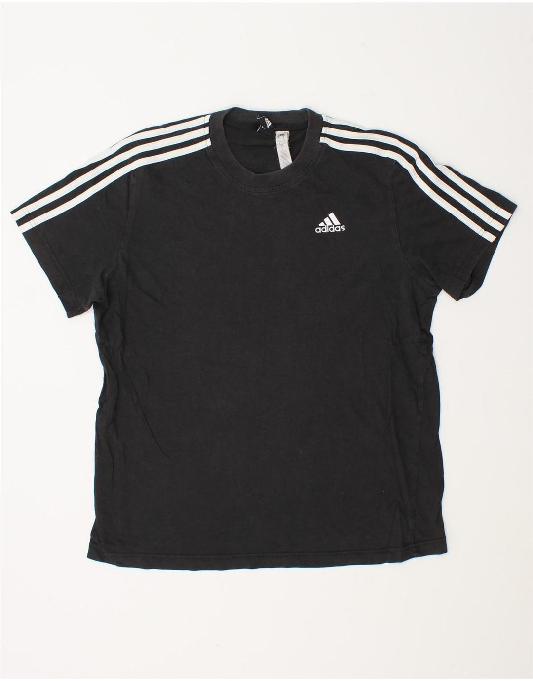 T-shirt Adidas da uomo Top media in cotone nero
