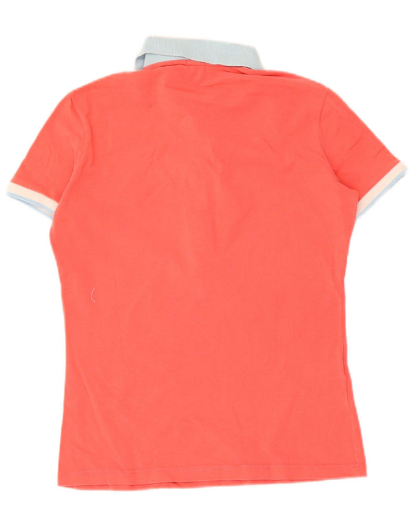 Polo da donna Fred Perry UK 14 grande in cotone color block rosso