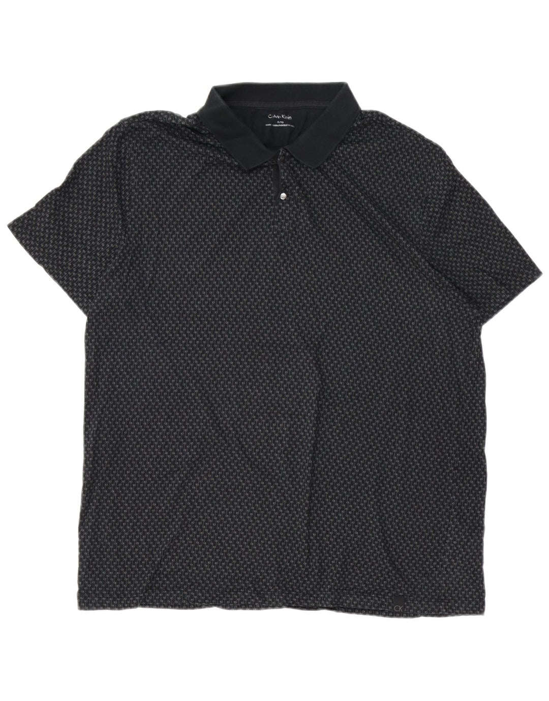 CALVIN KLEIN Polo grafica da uomo XL in cotone nero