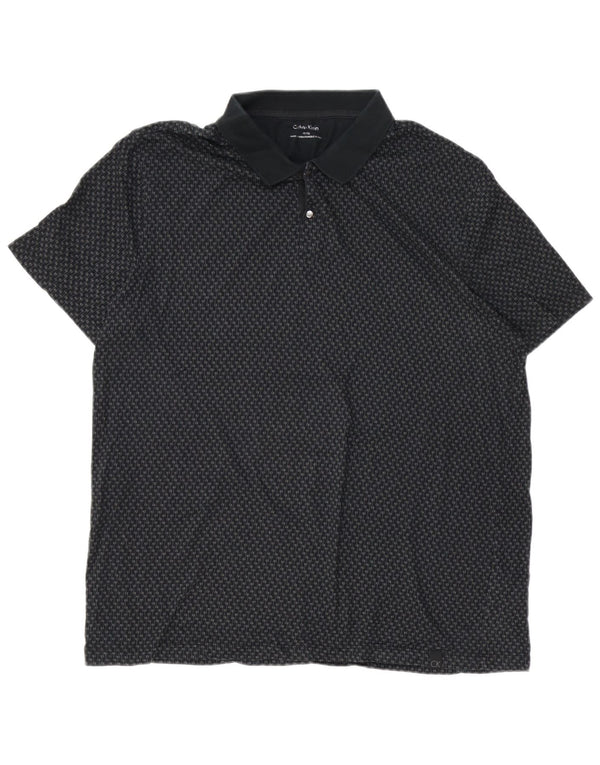 CALVIN KLEIN Polo grafica da uomo XL in cotone nero