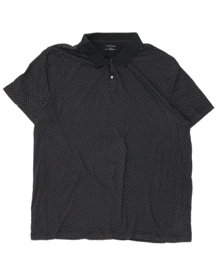 CALVIN KLEIN Polo grafica da uomo XL in cotone nero