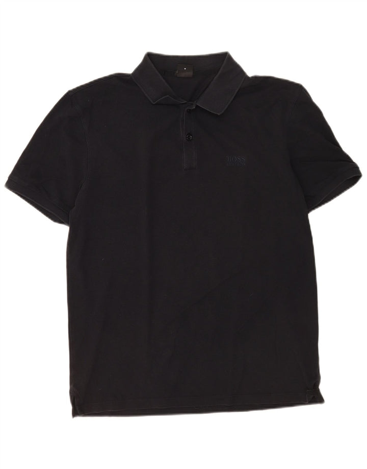 Polo da uomo HUGO BOSS in cotone nero medio