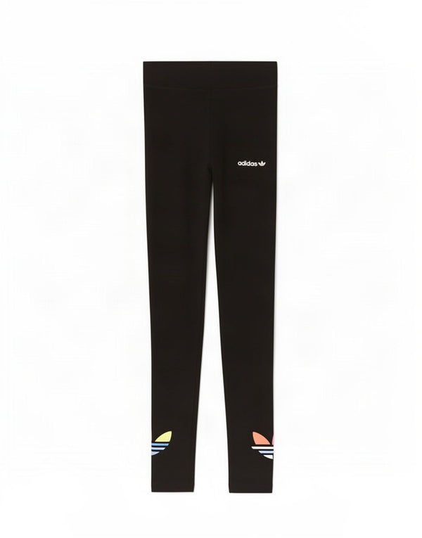 Leggings grafici da donna Adidas UK 6 XS cotone nero