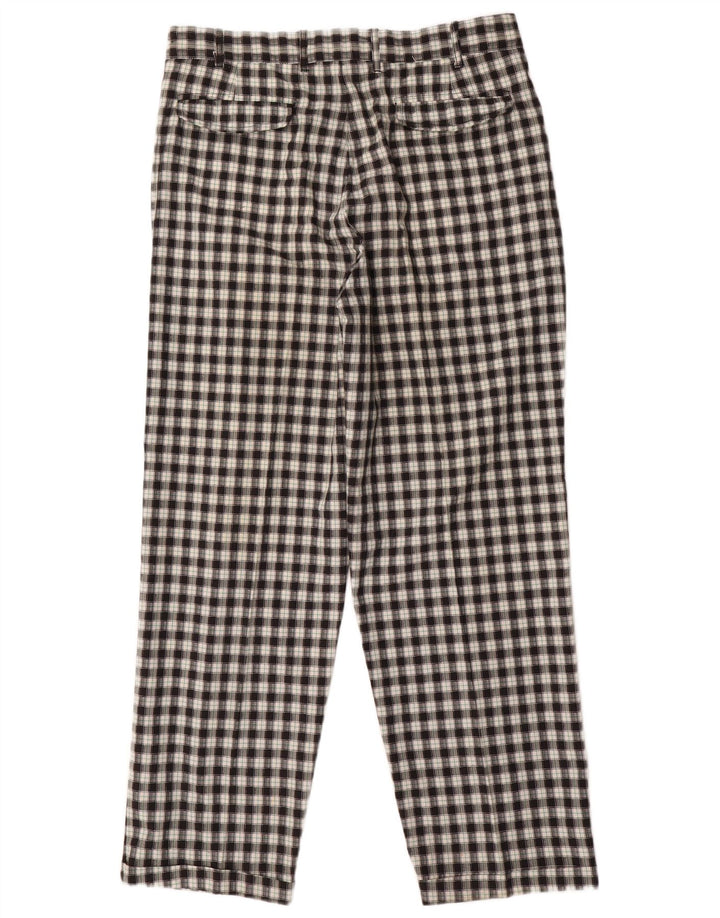 Pantaloni chino da uomo Ciao con pegging IT 52 XL W34 L31 Poliestere a quadretti nero