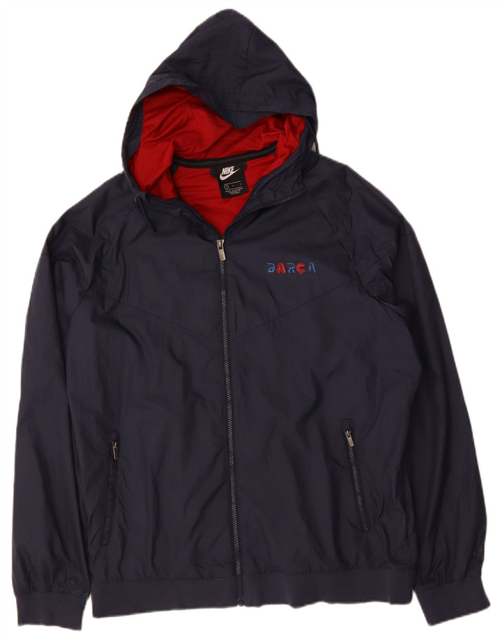 NIKE Giacca da uomo con cappuccio Barcelona Barcelona, giacca grande in poliestere blu navy