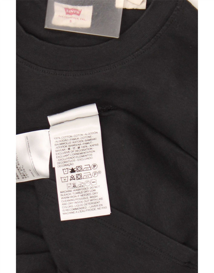 Levi's Top da donna a maniche lunghe UK 10 piccolo in cotone nero