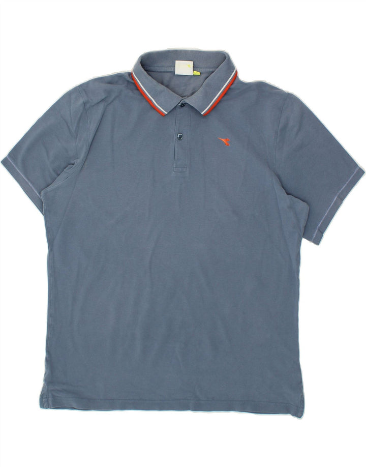 DIADORA Mens Polo Shirt 2XL Blue Cotton Vintage Diadora and Second-Hand Diadora from Messina Hembry 