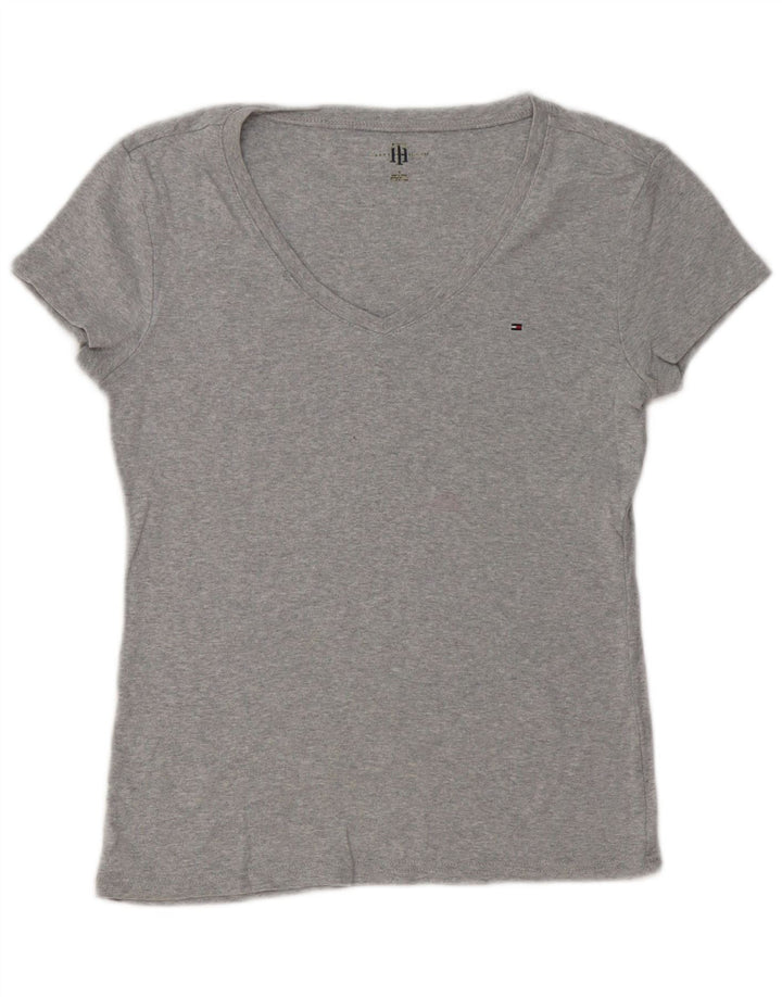 TOMMY HILFIGER T-shirt da donna Top UK 12 Grigio medio