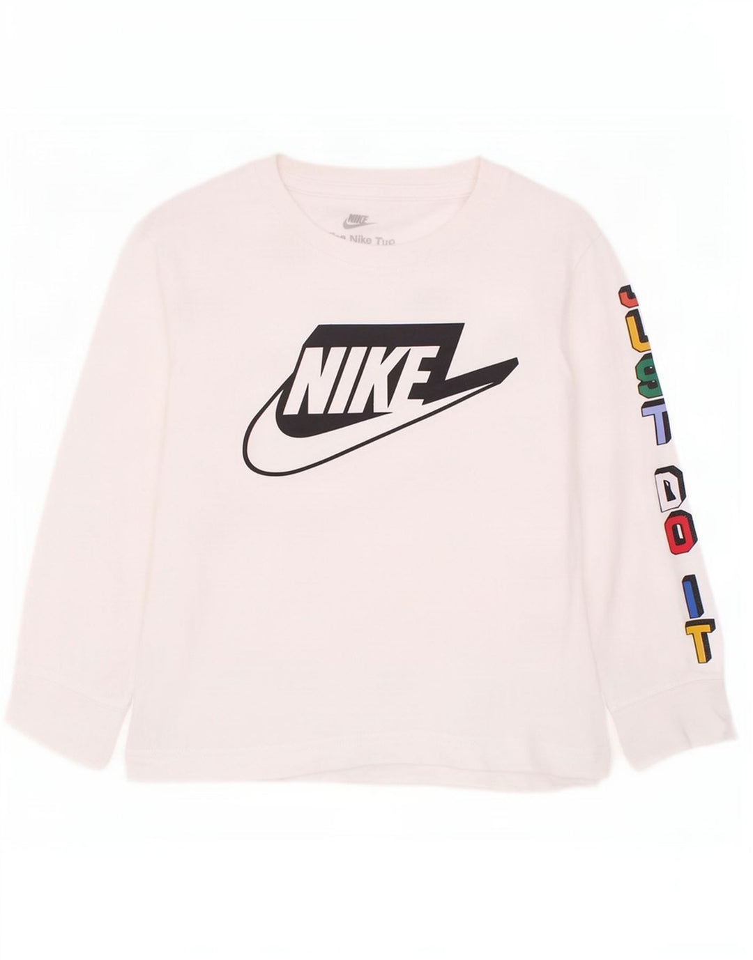Maglietta grafica Nike da bambino a manica lunga 4-5 anni piccola bianca