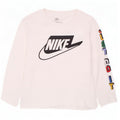 Maglietta grafica Nike da bambino a manica lunga 4-5 anni piccola bianca