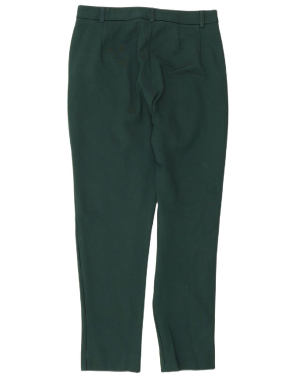 Pantaloni da abito da donna Marks & Spencer UK 10 piccoli W27 L27 verde classico