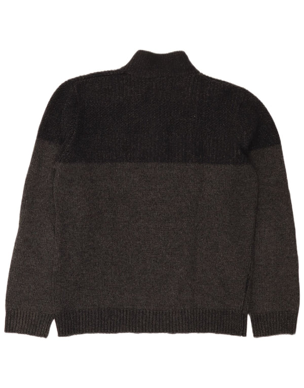 Massimo Dutti Maglione da uomo con collo a bottoni XL Grigio chiazzato