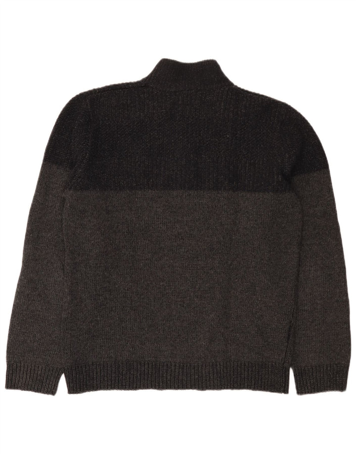 Massimo Dutti Maglione da uomo con collo a bottoni XL Grigio chiazzato