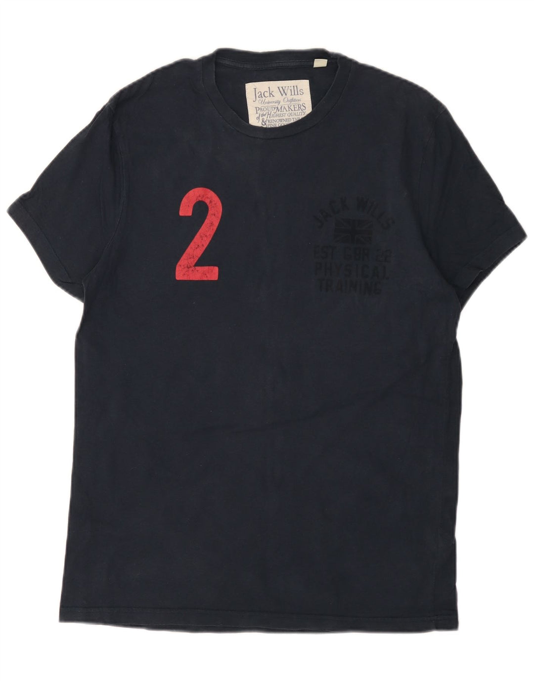 T-shirt grafica da uomo Jack Wills Top XS in cotone blu navy