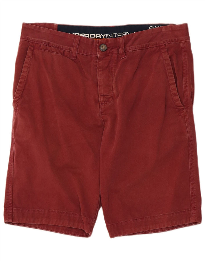 Pantaloncini chino da uomo Superdry Small W32 Maroon Cotton