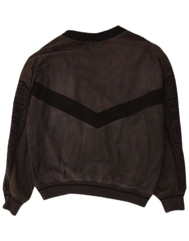Giubbotto bomber in pelle scamosciata da uomo Torras IT 54 2XL Grigio