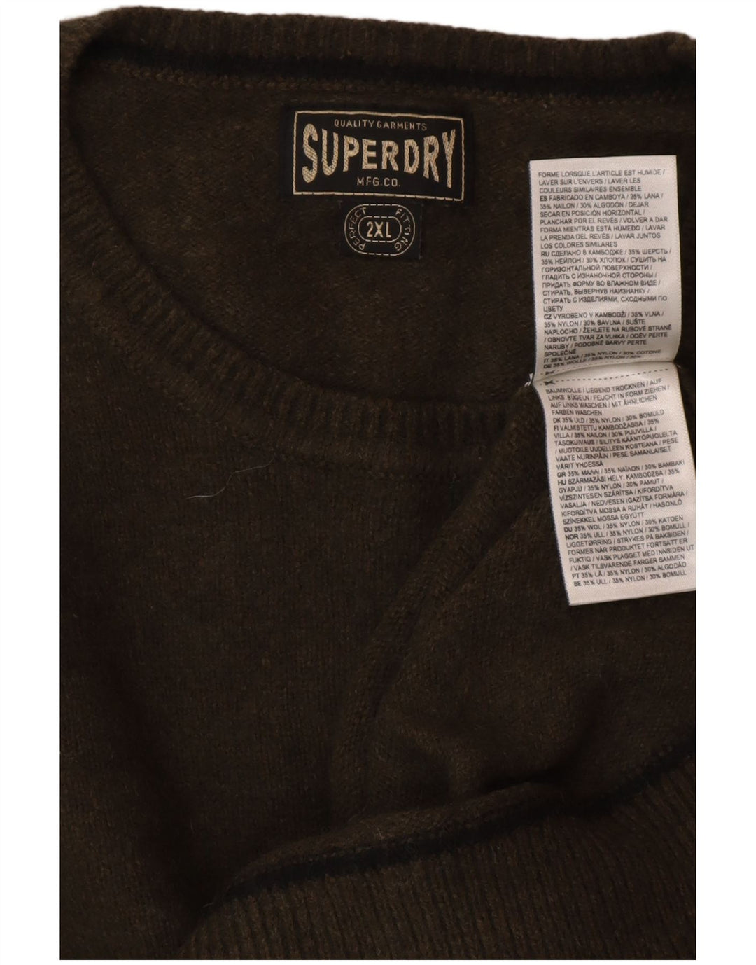 Maglione maglione girocollo da donna SUPERDRY UK 20 2XL Lana verde