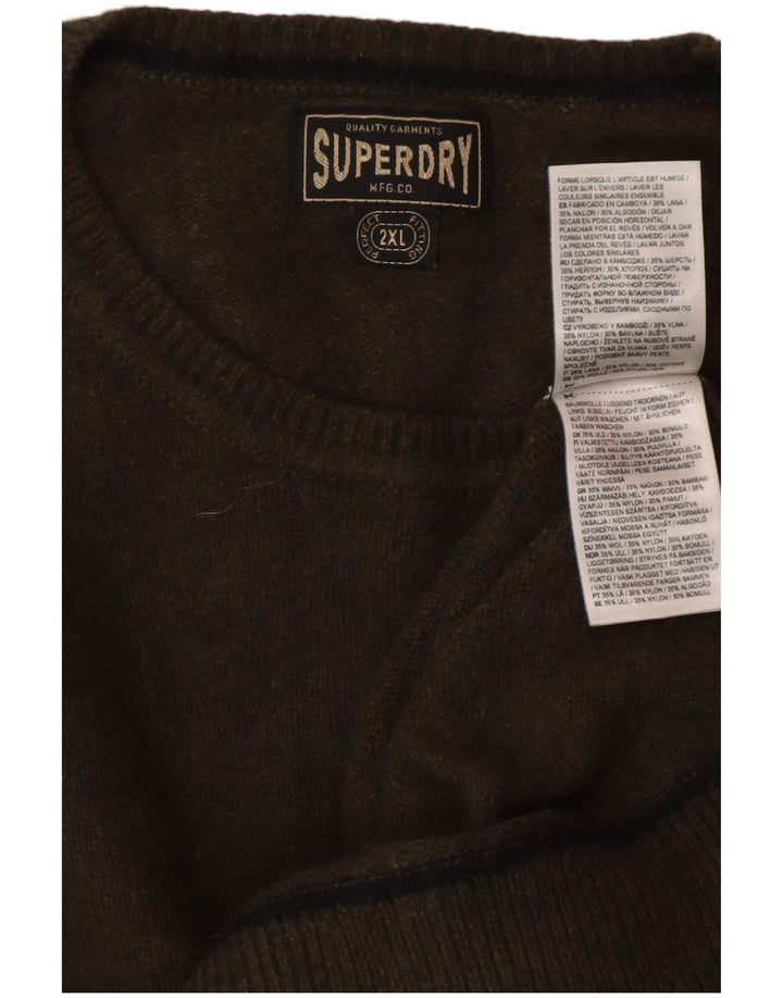 Maglione maglione girocollo da donna SUPERDRY UK 20 2XL Lana verde