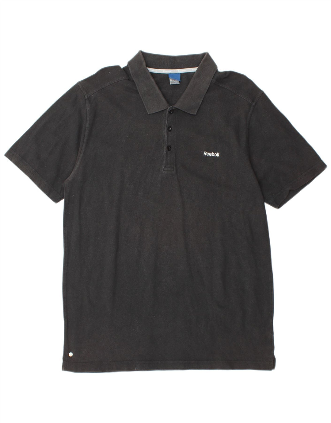 Polo REEBOK da uomo grande in cotone nero