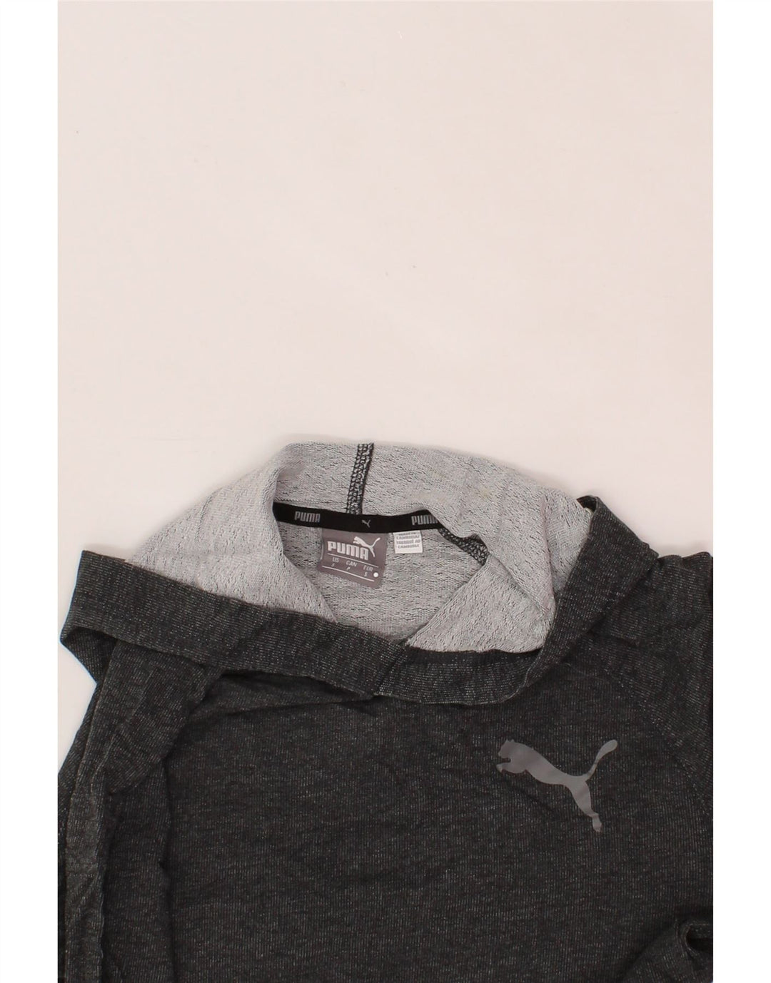 PUMA Mens Hooded Top Long Sleeve Small Grey Cotton Vintage Puma and Second-Hand Puma from Messina Hembry 