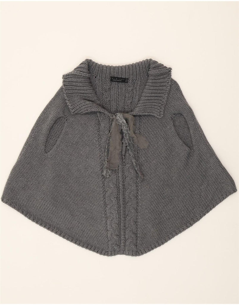 SIMONA BARBIERI Womens Poncho Jumper One Size Grey Vintage Simona Barbieri and Second-Hand Simona Barbieri from Messina Hembry 
