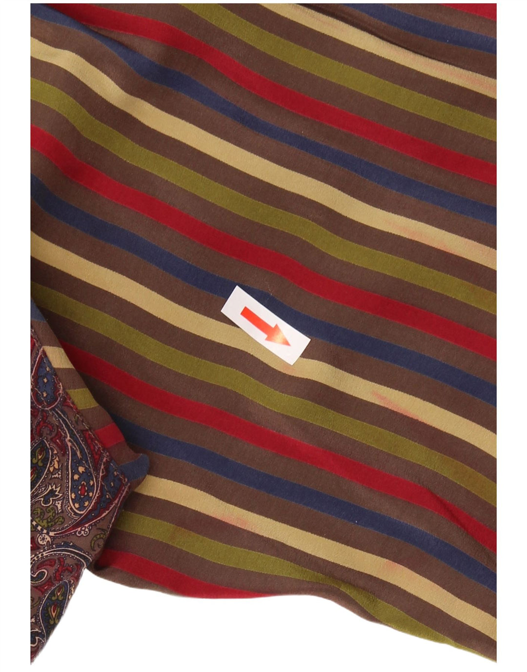 Camicetta camicia da donna VINTAGE UK 12 Seta Paisley multicolore media