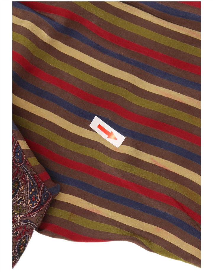 Camicetta camicia da donna VINTAGE UK 12 Seta Paisley multicolore media