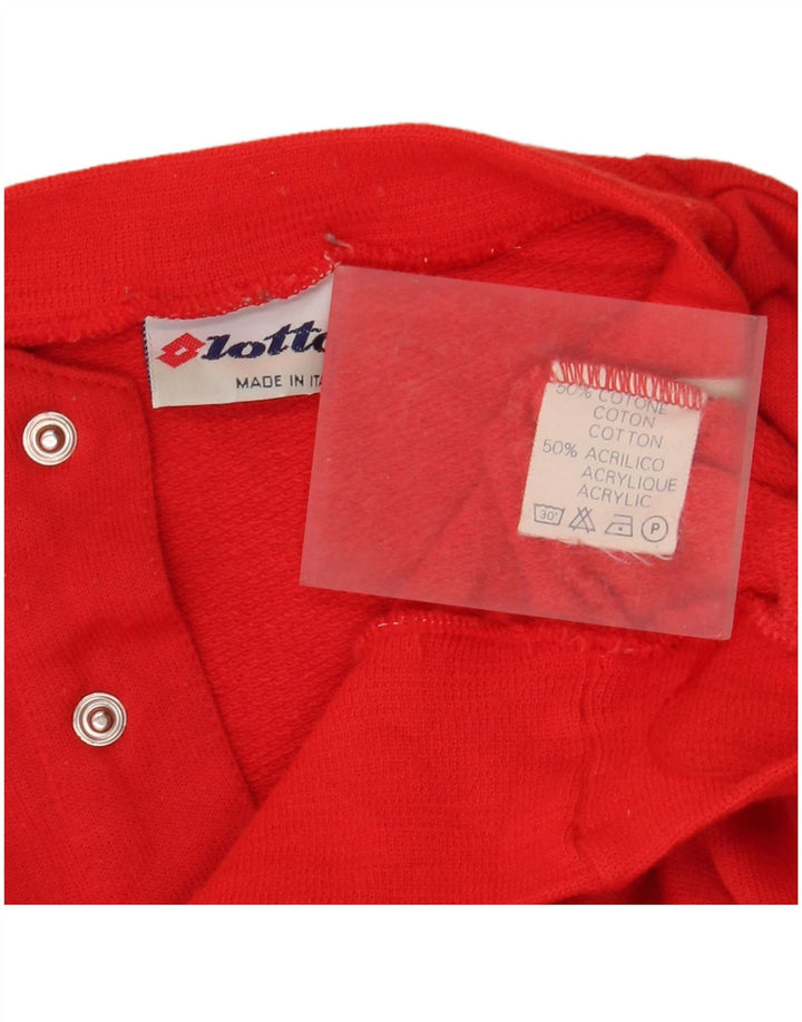 Maglione da uomo Lotto con bottoni e collo piccolo in cotone color block rosso