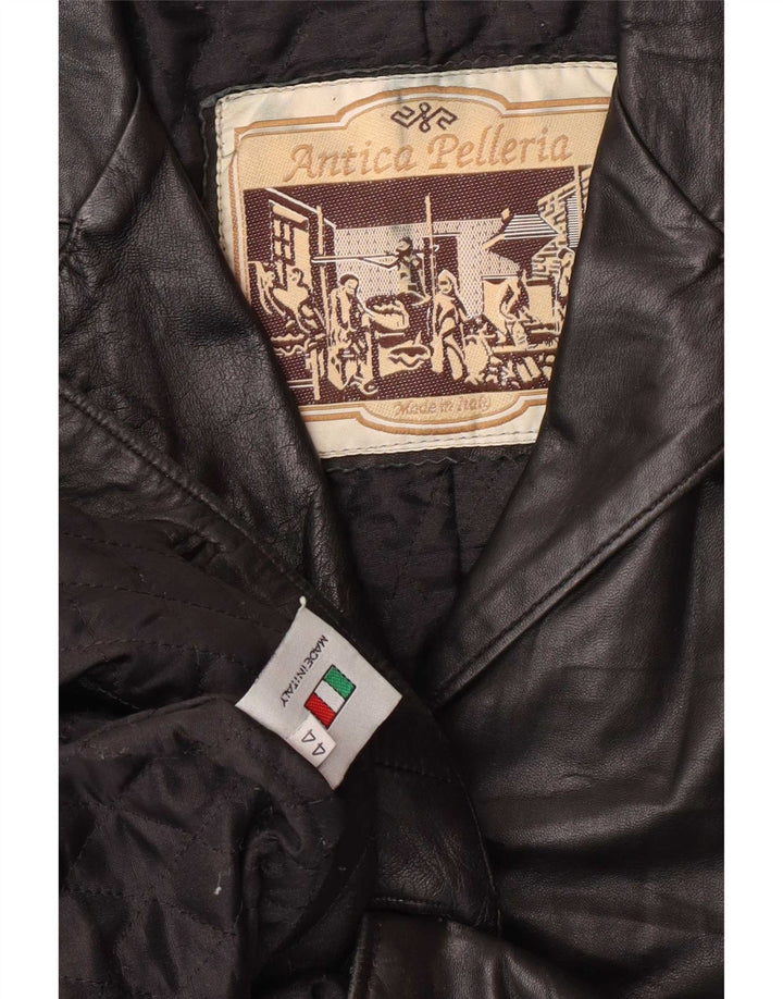 Giacca Blazer in Pelle da Donna a 2 Bottoni Antica Pelleria IT 44 Media Nera
