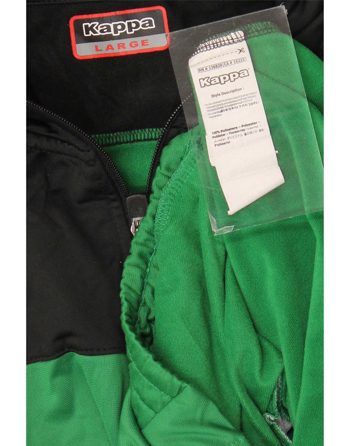 Giacca da ginnastica da uomo con grafica Kappa, grande, poliestere color block verde