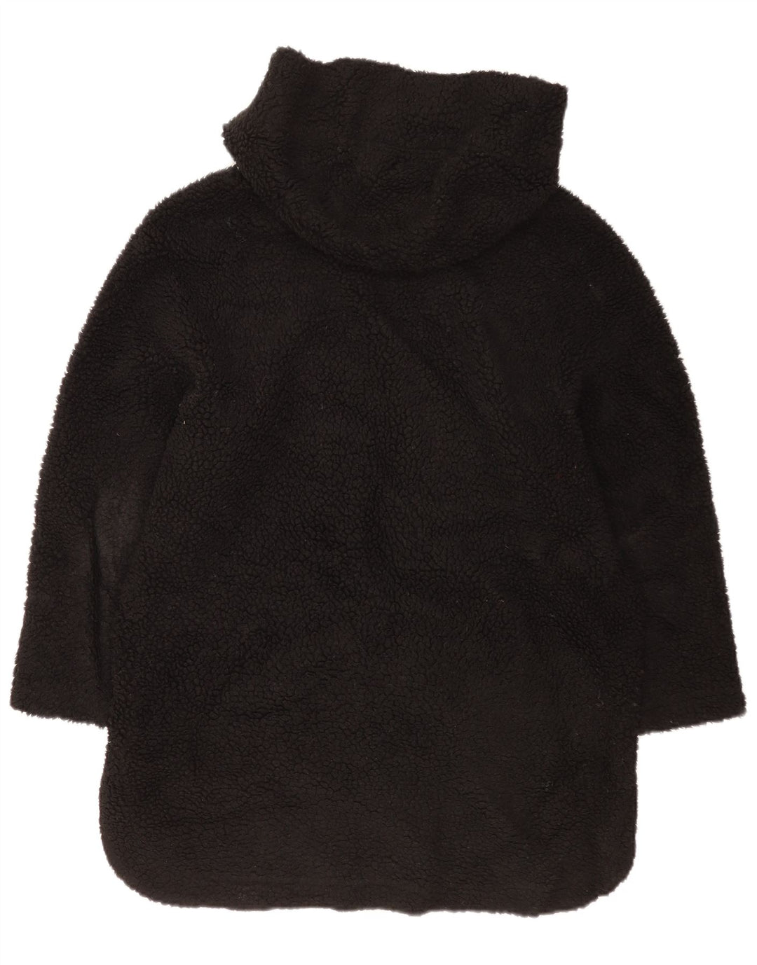 Giacca in pile oversize con cappuccio da donna Zara UK 6 XS poliestere nero