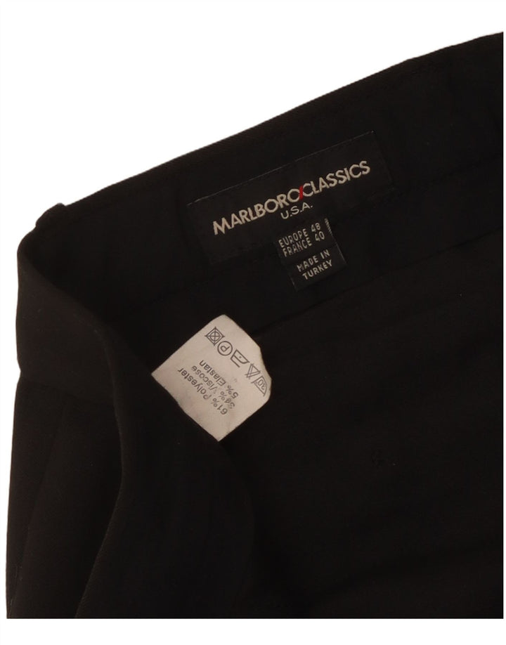 Pantaloni da abito dritti da uomo Marlboro Classics EU 48 Medio W34 L31 Nero